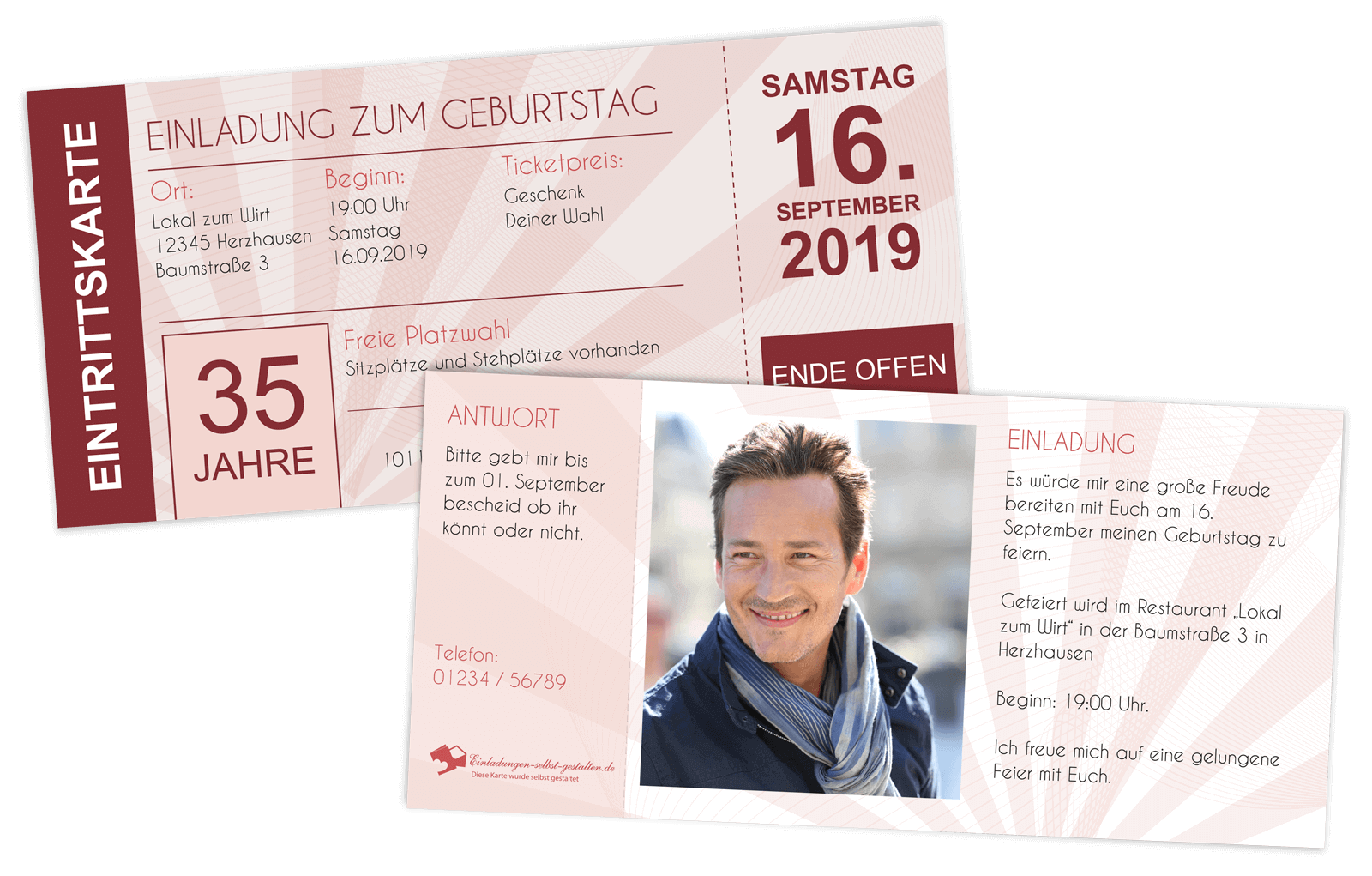 Geburtstag Eintrittskarte als Einladung Jetzt anpassen